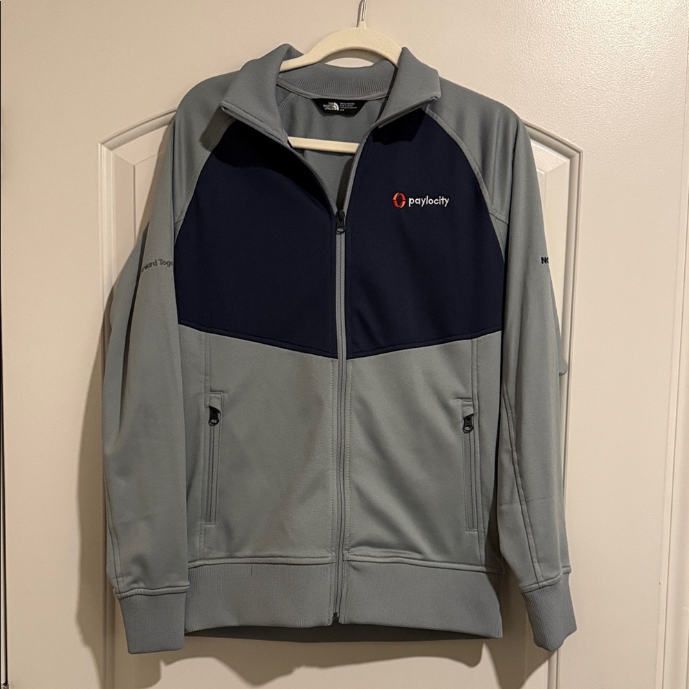The North Face Men's Two-Tone Gray and Navy Jacket Paylocity branded